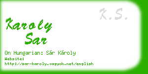karoly sar business card
